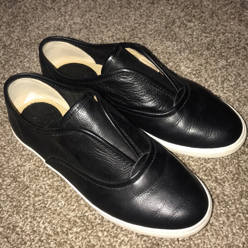 Frye slip on sneakers in black leather